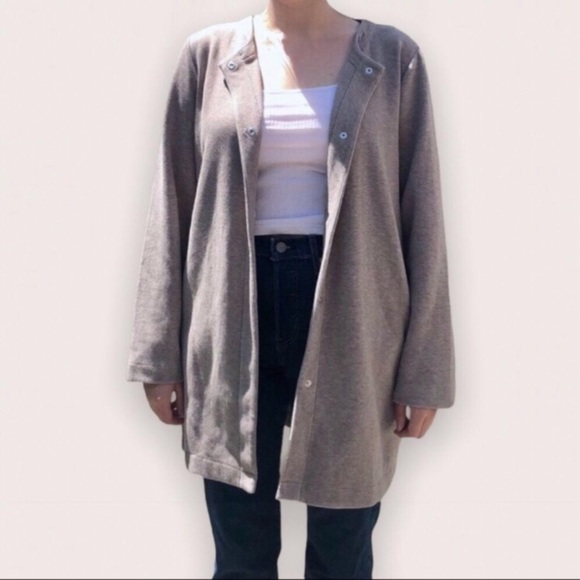 J. JILL PURE JILL | NWT Women's Cotton Blend Button-Up Cardigan Cocoa Large - Picture 1 of 4